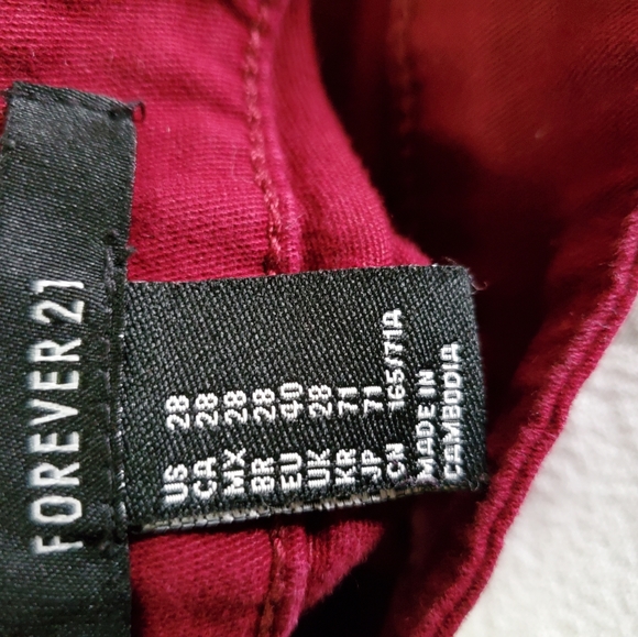 Burgundy color jeans size 28 (162) - Picture 3 of 6